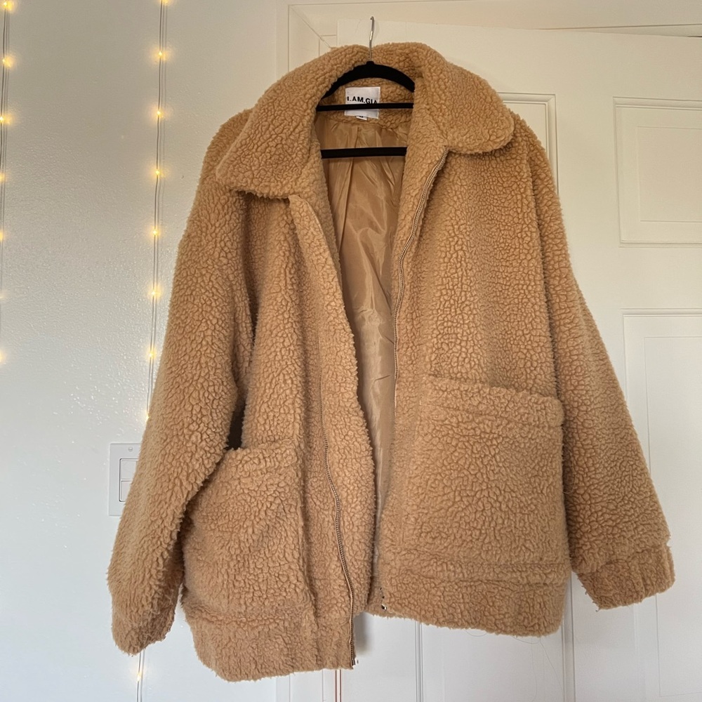 I.AM.GIA Caramel Fleece Jacket Size M